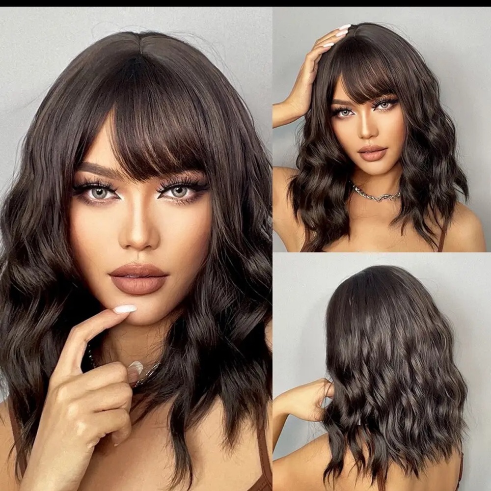Going fast -Wavy brown bob wig synthetic